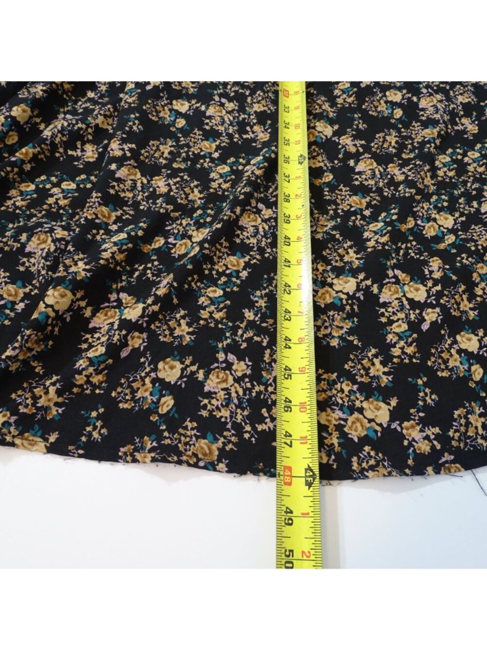 Floral Smocked Off-Shoulder Maxi Dress Black Women Size S Cottagecore Boho - Picture 9 of 10